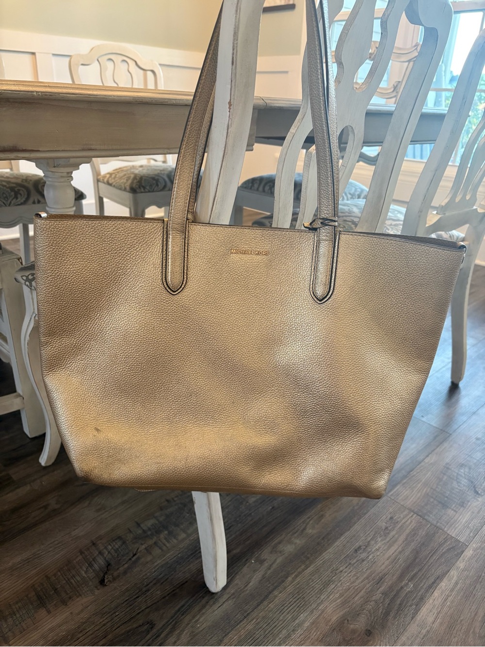 Michael Kors Metallic Gold Pebbled Leather Tote